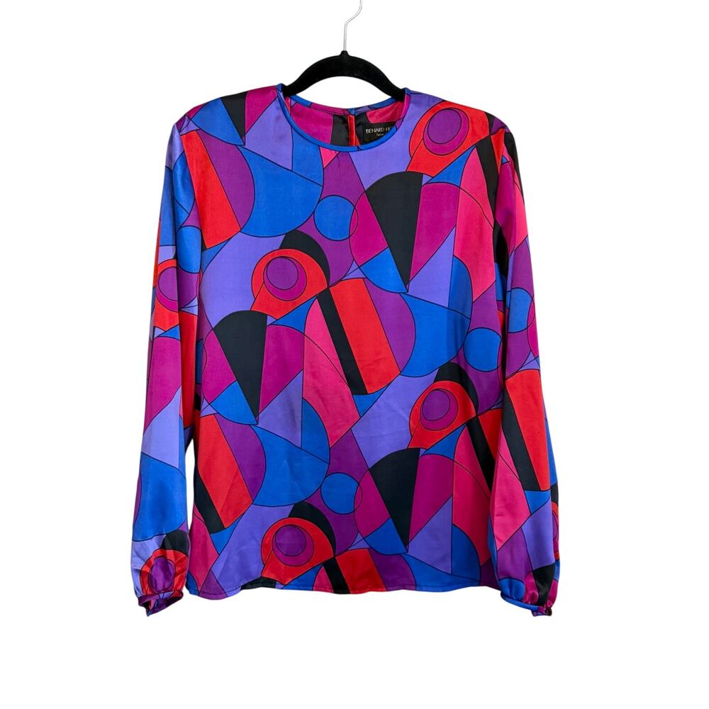 Benard Holtzman Blouse Large Mosaic Maximalist Eclectic Art To Wear Kaleidoscope